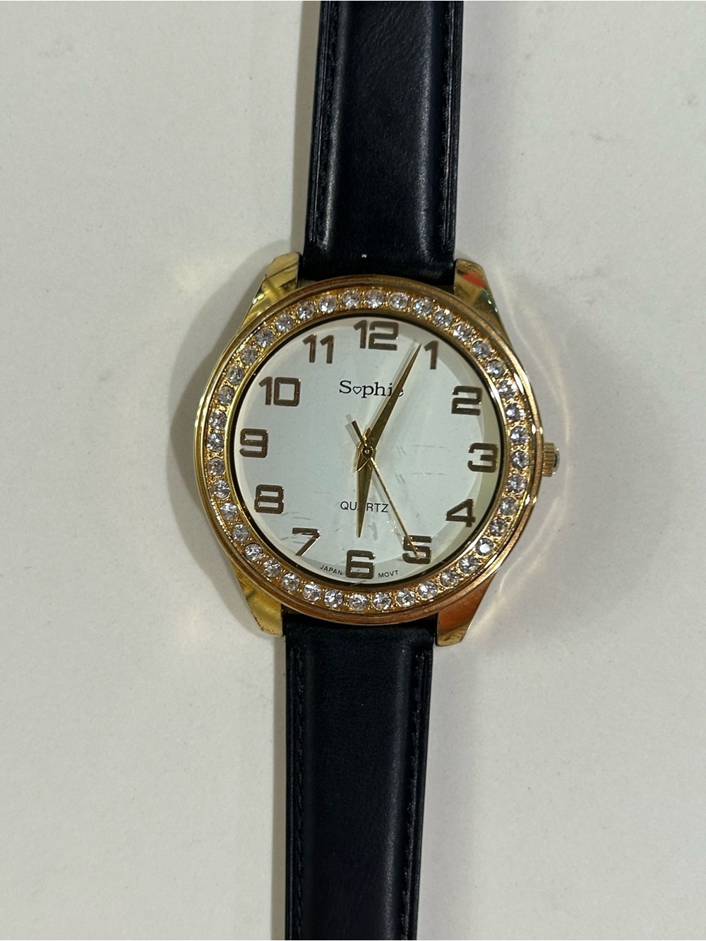 Sophie Women's Watch - Gold Tone, Crystal Bezel - NEW Battery & Band